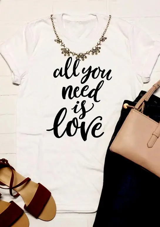 

Все, что вам нужно-это Love, Новое поступление, летние хлопковые высококачественные футболки tumblr grunge женские модные футболки, топы унисекс