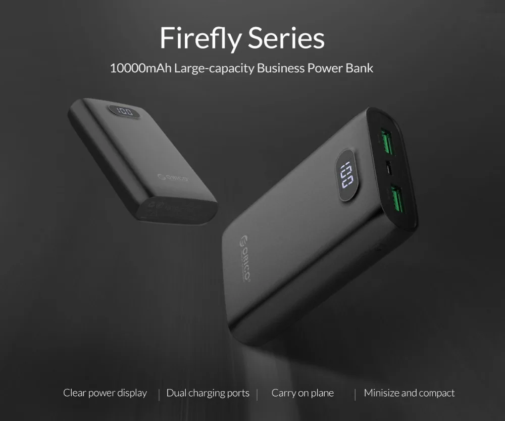 ORICO 10000 мАч Внешний аккумулятор 5V2A 5V1A с двойным выходом зарядное устройство для samsung Xiaomi huawei мобильный телефон планшет