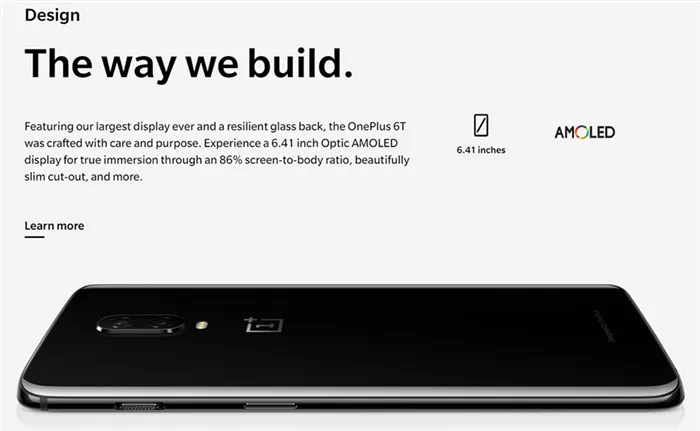 Oneplus 6 T 6 T 128 ГБ в дисплей отпечатков пальцев Snapdragon 845 6,4" полный экран 19,5: 9 20MP двойной камера мобильный телефон
