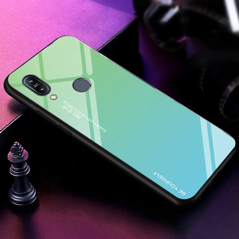 06 Для Asus Zenfone Max Pro M1 ZB602KL ZB601KL градиентный чехол из закаленного стекла для телефона для ZB602KL ZB601KL задняя крышка Fundas Coque Shell - Цвет: 06