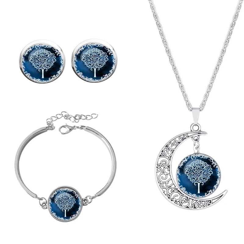 SUTEYI женский набор украшений серебряного цвета с изображением голубого дерева