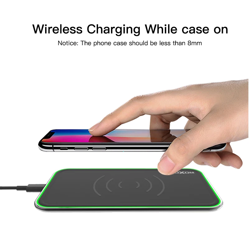 Беспроводное зарядное устройство MOXOM QC 3 0 быстрое 10 Вт Внешнее USB настенный