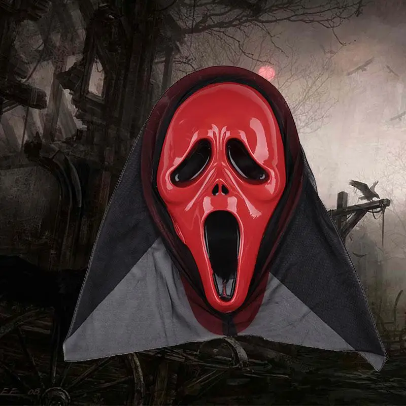 Halloween Scary Mask Skull Ghost Scream Full Face PVC Masquerade Party Dress Adult Costume Festival Cosplay |