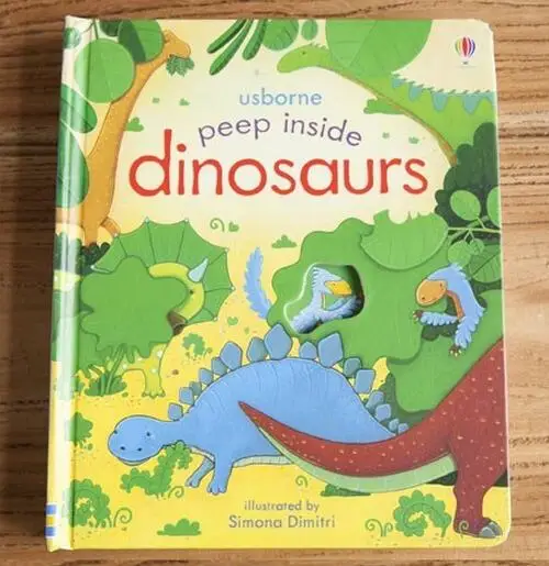 Usborne открытым внутри динозавры 1 шт. английский поучительный рисунок книги для