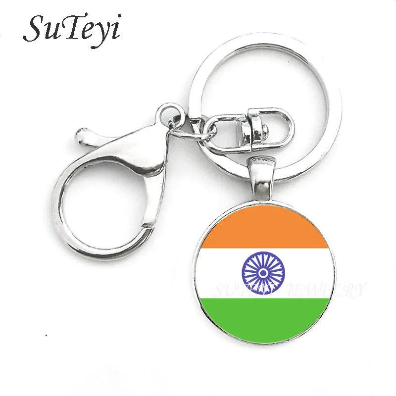 Классический автомобильный брелок с флагом Индии Индонезии и Jordan круглый