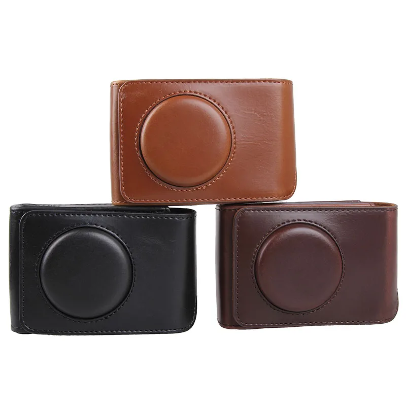 Чехол для видеокамеры ПУ черный подходит для Fujifilm XQ2 XQ1 FUJI XF1 аксессуары