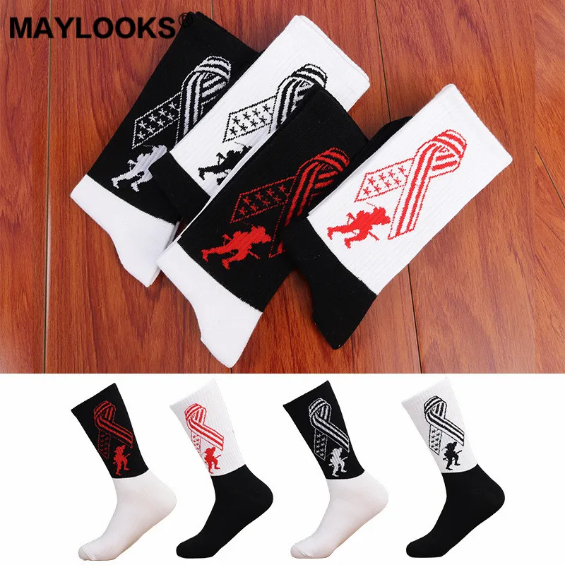 Мужские уличные носки Maylooks в стиле хип хоп модные хлопковые для скейтбординга
