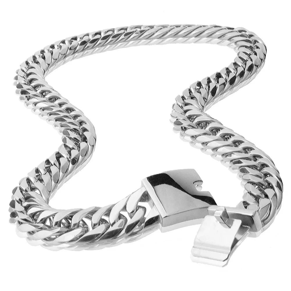 

16mm Gold Tone Accessories Stainless Steel Heavy Cut Curb Cuban Link Miami Chain Mens Necklace Birthday Jewelry