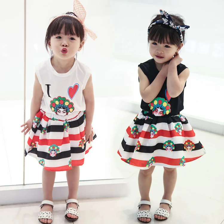 

Korean Girl Children's Garment 16 Summer Wear New Pattern Children Lovely Cartoon Vest T-Shirt Undershirt Shorts 2 Pieces Suit