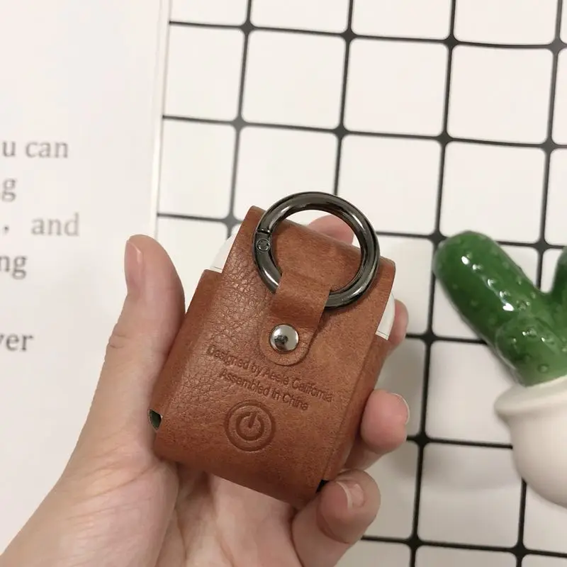 HOKEJ для Airpod Чехлы Роскошные Кожаные квадратные портативные Наушники Аксессуары