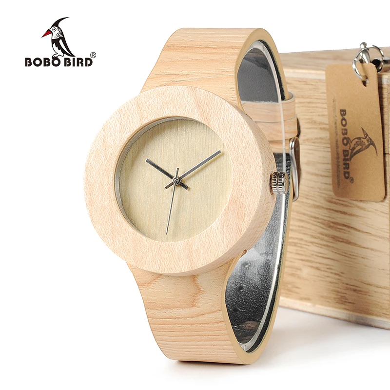 Часы BOBO BIRD WH12 из соснового дерева для женщин и мужчин кварцевые часы с деревянным
