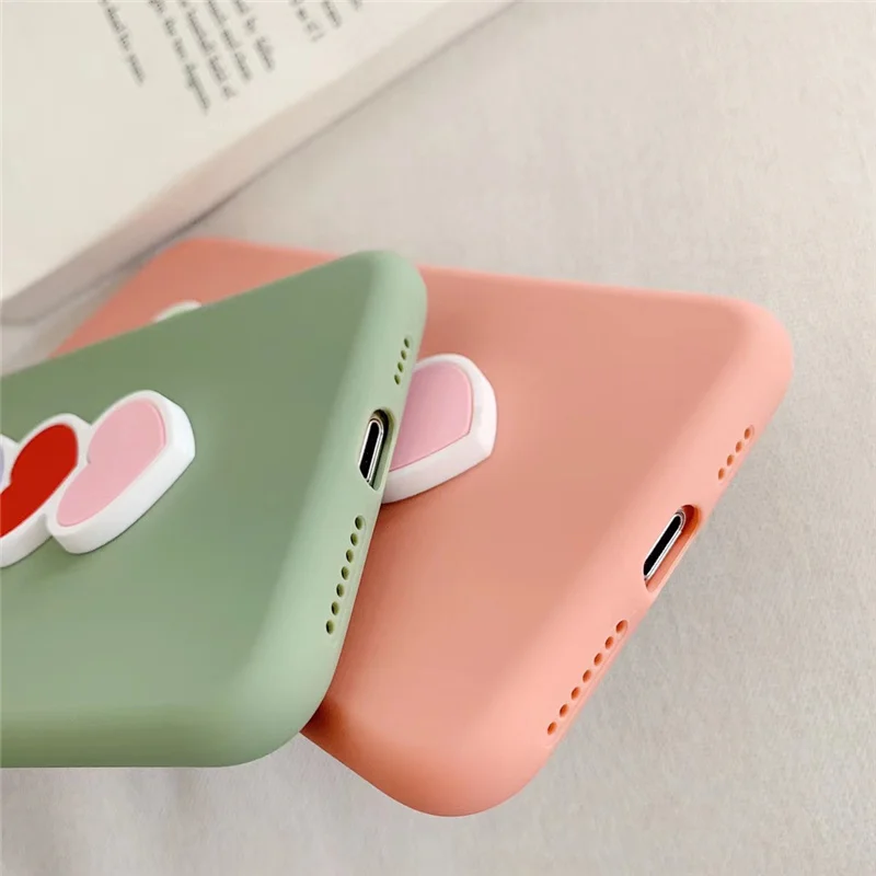 Love heart print bracket women case for iphone6 6s 7plus xs max pink scrub silicon soft cover iphone 6 s 8 7 plus x xr xsmax |