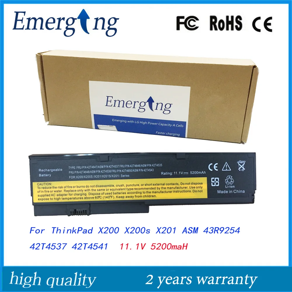 Японский Аккумулятор для ноутбука Lenovo ThinkPad X200 X200s X201 ASM 43R9254 42T4537 42T4541|new laptop battery|laptop