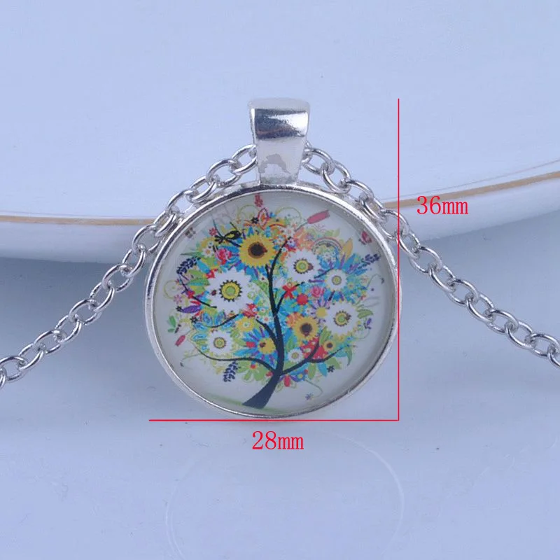 Ожерелье с деревом светящееся дерево фото стеклянное ожерелье из кабошонов