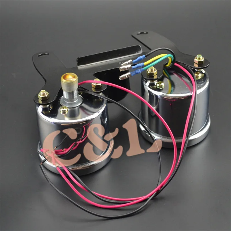 Тахометр для мотоцикла с черной поверхностью + спидометр 0 кронштейном