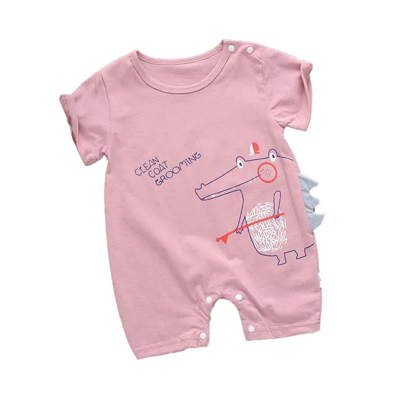 Хлопковые комбинезоны для малышей унисекс комбинезон с короткими рукавами и