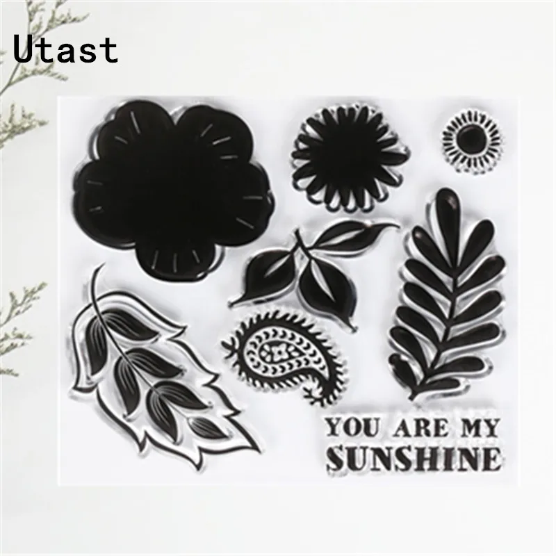 Sunshine Flower Leaves прозрачные силиконовые штампы/прозрачный резиновый штамп для