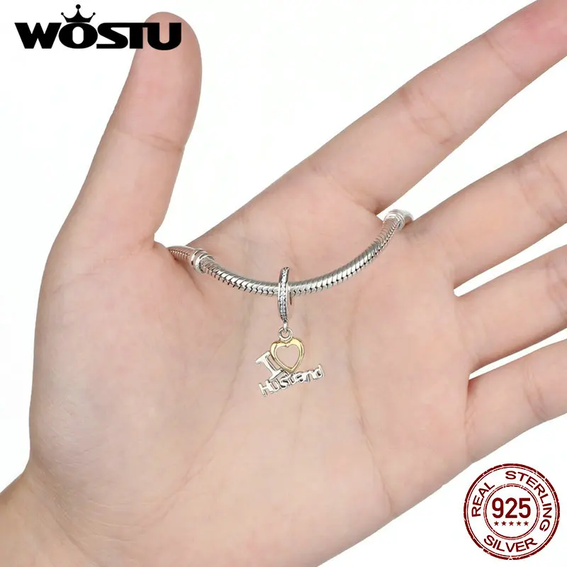 Новинка 925 пробы Серебряный кулон с надписью «I LOVE Hand», браслет WST, подлинные ювелирные изделия CQC050