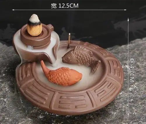 

Collection Ceramic double fish the Backflow incense Crafts home decoration