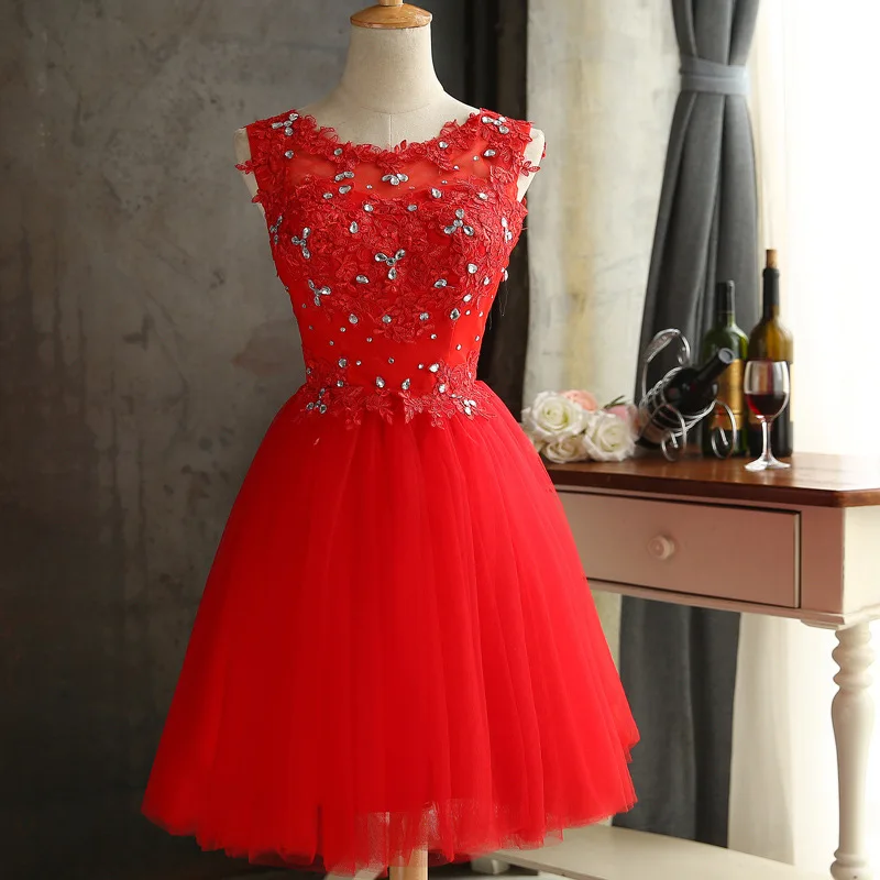 

Bealegantom Red Short Prom Dresses 2019 Tulle Applique Homecoming Cocktail Party Special Occasion Gown Vestido Fiesta QA1528
