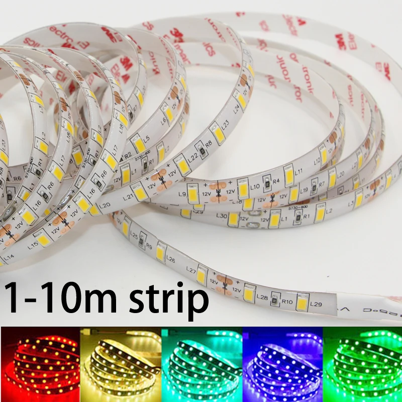 5 м 10 SMD 5630 5730 Светодиодная лента 60 светодиодов/м гибкая ленточная лампа