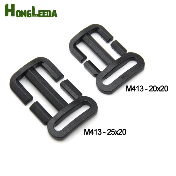 

100pcs 25 / 20mm black plastic slider TriGlide buckle adjustable buckle bag luggage backpack webbing straps M413-25/20x20
