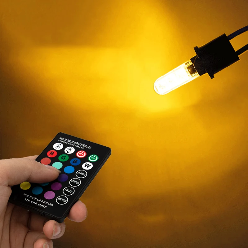 Vexverm T10 RGB W5W светодиодный Габаритные фонари для автомобиля 194 168 лампа дистанционная ширина Внутреннее освещение для чтения тормоза Купол Лицензия огни