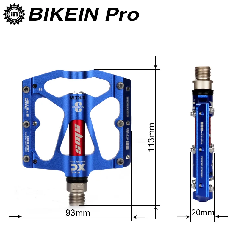 Велосипедные педали BIKEIN с 3 подшипниками 9/16 дюйма Нескользящие ультралегкие