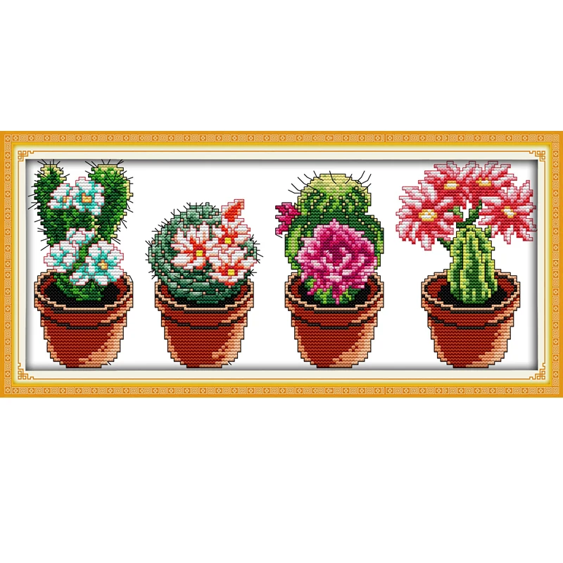 Набор для вышивки крестиком Joy Sunday с красивыми узорами кактусов|joy sunday|counted cross stitch