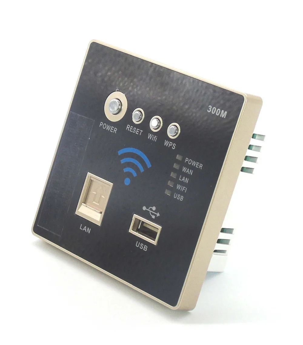 Настенный встроенный 300mbps разъем 3G Wifi беспроводной AP маршрутизатор USB зарядное
