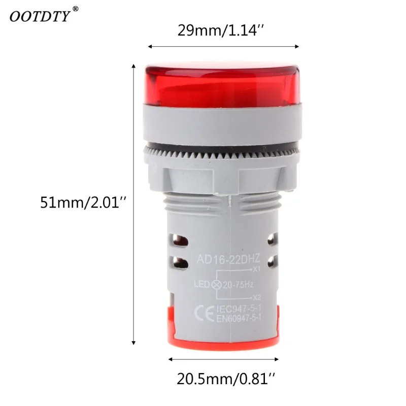 OOTDTY AC 0-100Hz Hz 22MM LED frequency meter indicator pilot light Red Yellow Green white Blue Signal Lamp Lights Tester Comb |