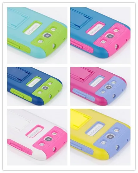 Hybrid Best Impact Dual Layer Silicone Case Cover For Samsung Galaxy S3 i9300 Stand Phone Cases Screen Protector Film Stylus |