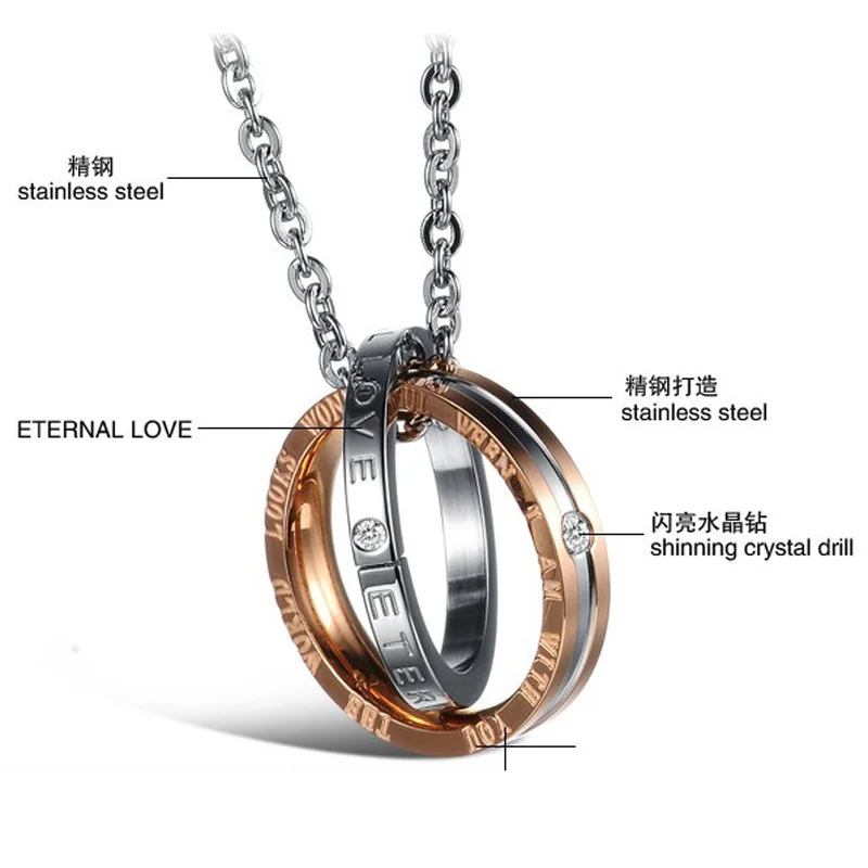Fate Love Новое Колье из нержавеющей стали с изображением круга пансента для пары
