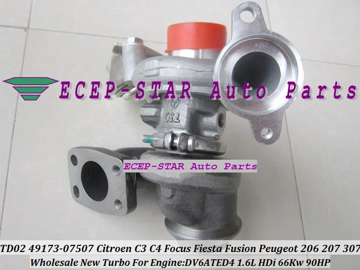 Бесплатная доставка TD02 49173-07508 49173-07504 турбина для FORD Focus Fiesta Fusion C-MAX 207 307 Berlingo Citroen C3