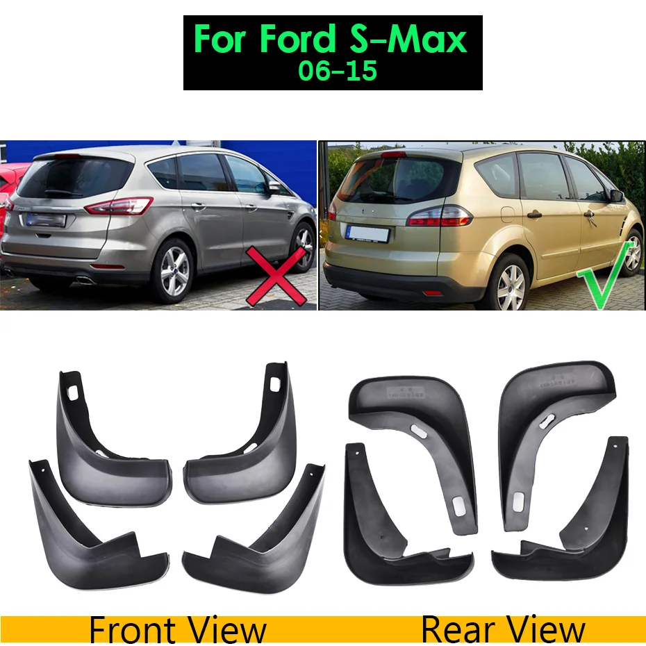 S-Max 06-15 Брызговики XUKEY для Ford Fiesta Focus Mondeo Fusion Ecosport Escape Kuga Explorer S-Max Брызговики крыло брызговиков - Цвет: S-Max 06-15