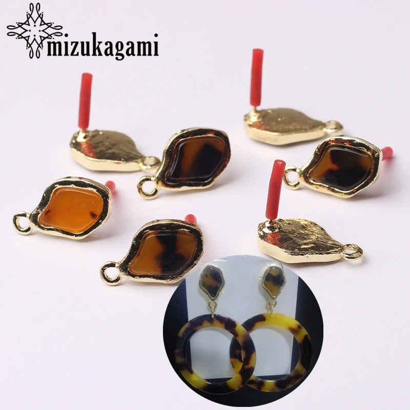 

Zinc Alloy Golden Oval Tortoiseshell Earrings Base Earrings Connector 23*14mm 6pcs/lot For DIY Earrings Making Accessories