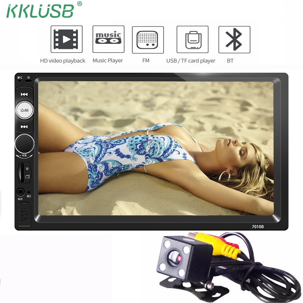 Авто Радио стерео тюнер Bluetooth 2 Din 7 дюймов Сенсорный экран 12 v Аудио FM MP5 TF USB AUX