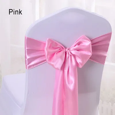 Light Pink 100 шт. атласные ленты для стульев, свадебные атласные ленты для галстука-бабочки, вечерние ленты для свадьбы, отеля, банкета, украшения стульев - Цвет: Light Pink