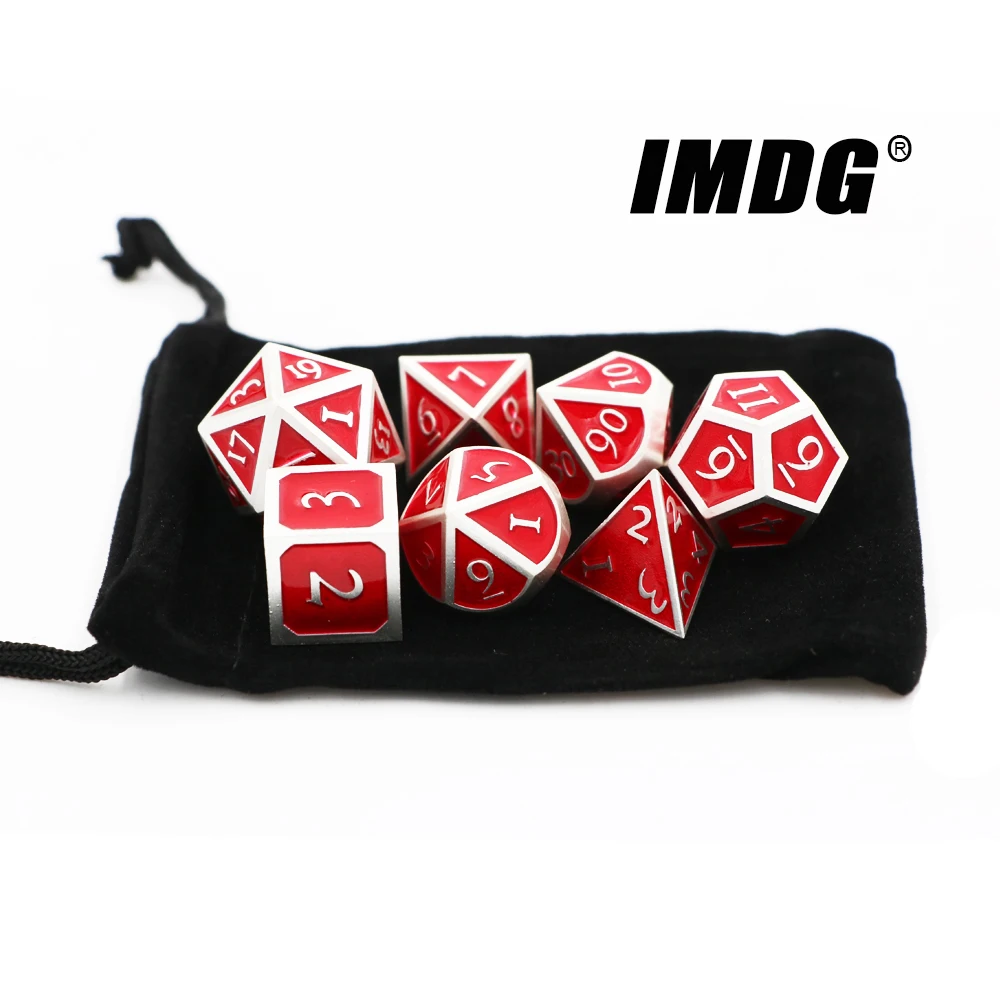 IMDG 7 шт./компл. креативная РПГ игра игральные кости многогранные металлические DND