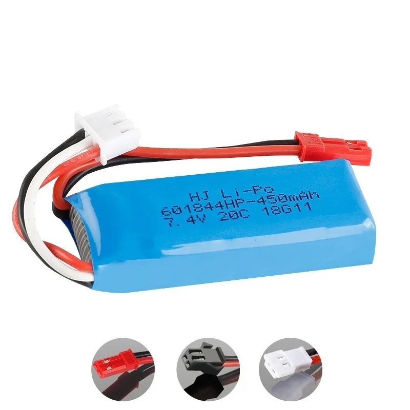 Литий Полимерный Аккумулятор 7 4 в 450 мАч 20C для WLtoys K969 K979 K989 K999 P929 P939 RC Car 2s В 1 шт./2