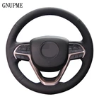 Чехол для руля автомобиля, сшитый вручную, из черной искусственной кожи, для Jeep Grand Cherokee 2014, 2015, 2016