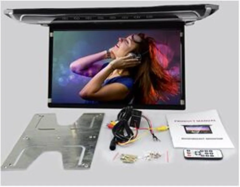 Full HD 1600*800 15 6 дюймов автомобиль откидной монитор MP5 крыши Media 1080P HDMI USB SD FM