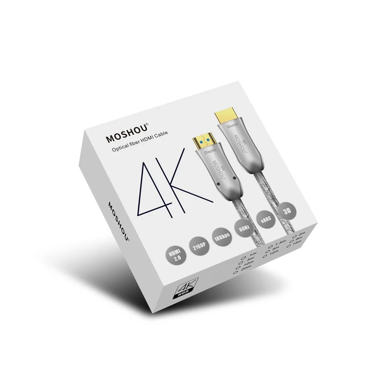 Кабели HDMI 2 0 из оптического волокна HDR CEC 4K @ 60Hz интерфейс 2160P HDCP HIFI атмосферы
