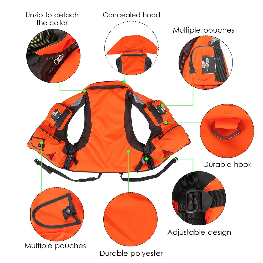 

Men Women Fishing Life Vest Safety Life Jacket Outdoor Water Sport Swimwear For Drifting Boating Survival Colete Salva-Vidas