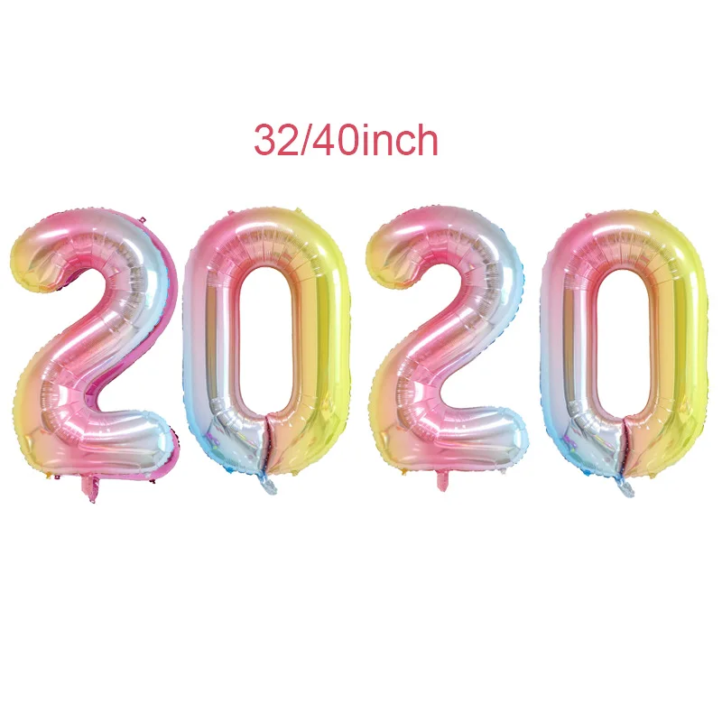 4 шт./лот новый год 2020 Гигантские цифры шар розовое