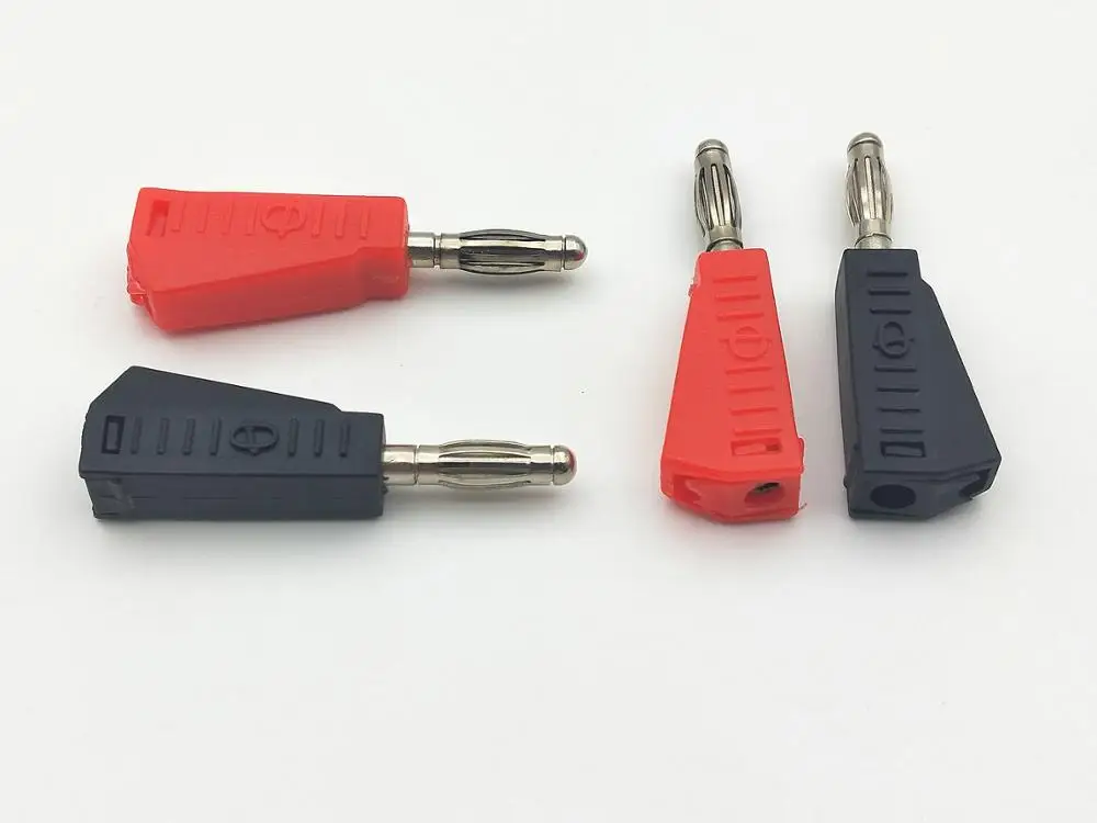 10 шт. никелированные 4 мм вилки типа банан припой красный и черный|Соединители| |