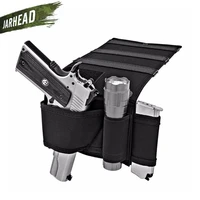 adjustable under mattress bedside pistol holster car seat desk closet gun handgun holster with flashlight loop magazine holder