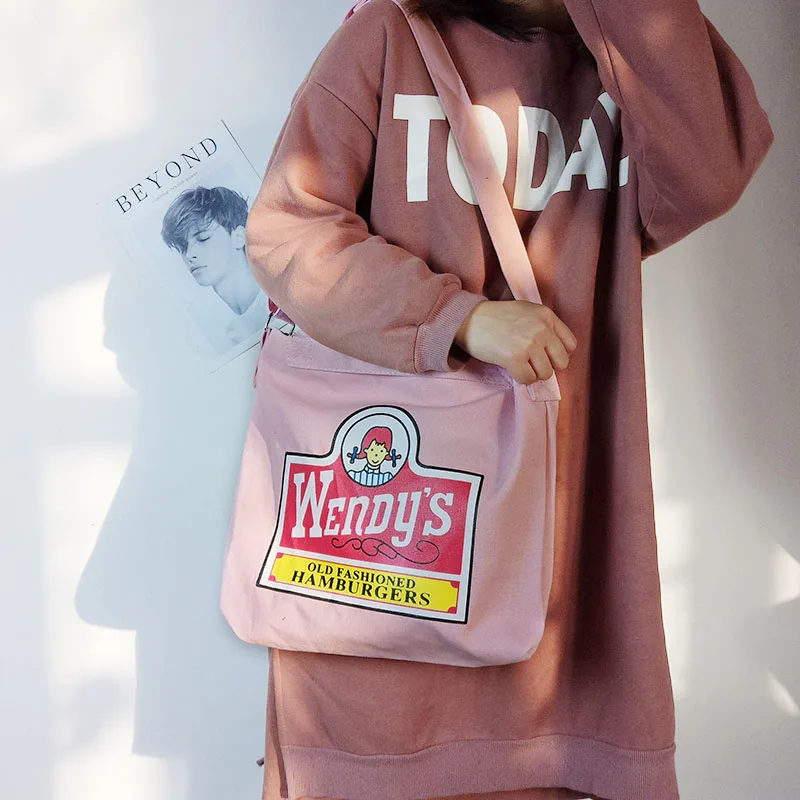 Женская Холщовая Сумка Студенческая Корейская версия класса сумка в стиле Harajuku