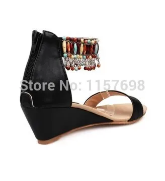 2015 г. Женские босоножки Милая обувь маленьких размеров 30-33 богемные сандалии на