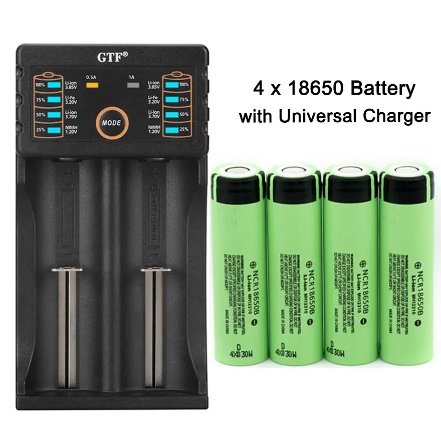4 шт. 18650 Батарея 3 7 v 3400 мА/ч NCR18650B Перезаряжаемые Li Ion для фонарик фонариком